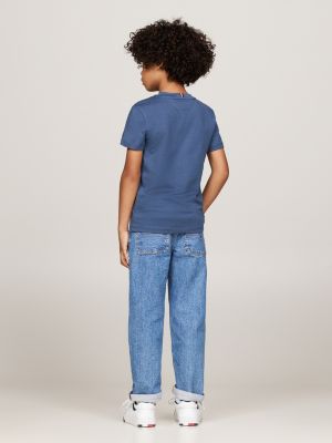 Logo Crew Neck T-Shirt | Blue | Tommy Hilfiger
