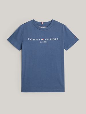 Logo Crew Neck T-Shirt | Blue | Tommy Hilfiger