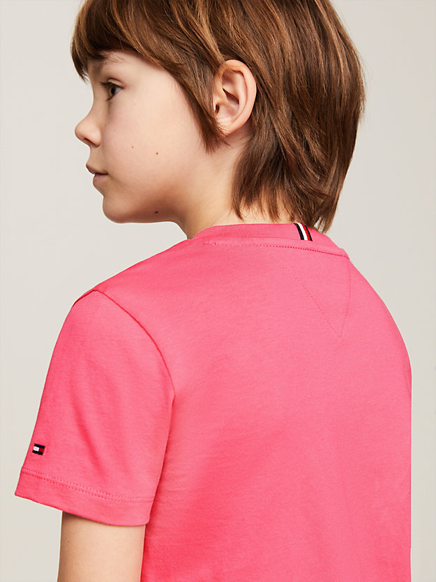 Essential Logo Crew Neck T-Shirt | Pink | Tommy Hilfiger