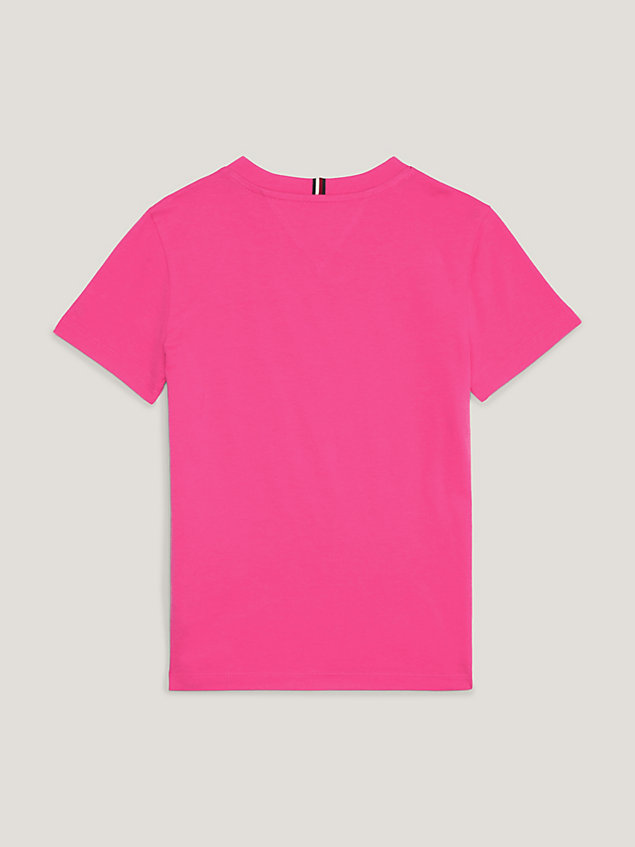 pink th established essential logo t-shirt for kids unisex tommy hilfiger