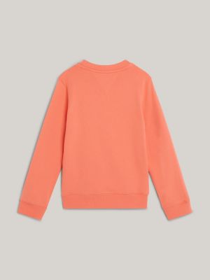 Orange Tommy Hilfiger Girls' Essential Logo Crew Sweatshirt Junior