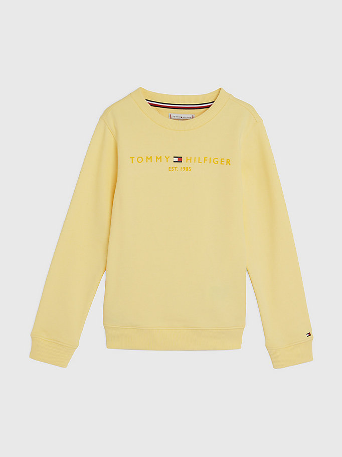 gelb essential jersey-sweatshirt mit logo für kinder - tommy hilfiger