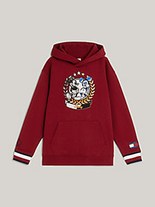 red disney x tommy crest dual gender hoody for girls tommy hilfiger