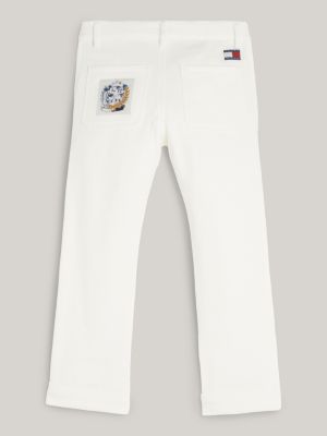 weiß disney x tommy genderneutrale chinos aus jersey für maedchen - tommy hilfiger