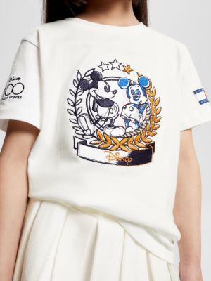 weiß disney x tommy genderneutrales t-shirt mit wappen für maedchen - tommy hilfiger