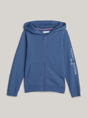 Hoodie met rits en logo Blauw Tommy Hilfiger