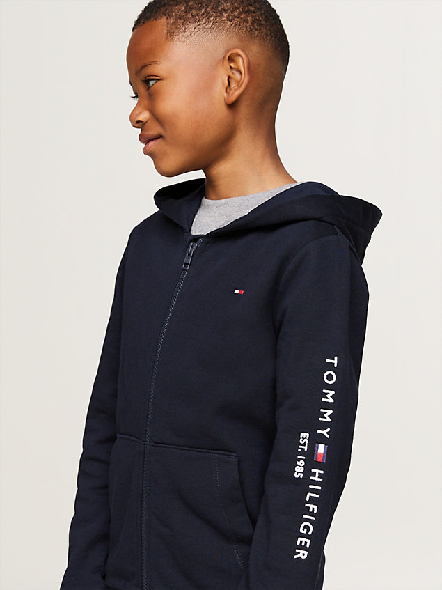 blue essential genderneutraler hoodie für kids unisex - tommy hilfiger