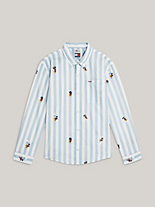blue disney x tommy ithaca stripe dual gender shirt for girls tommy hilfiger