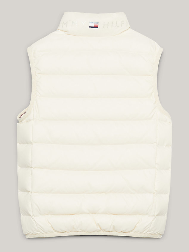 beige essential flag padded vest for kids unisex tommy hilfiger