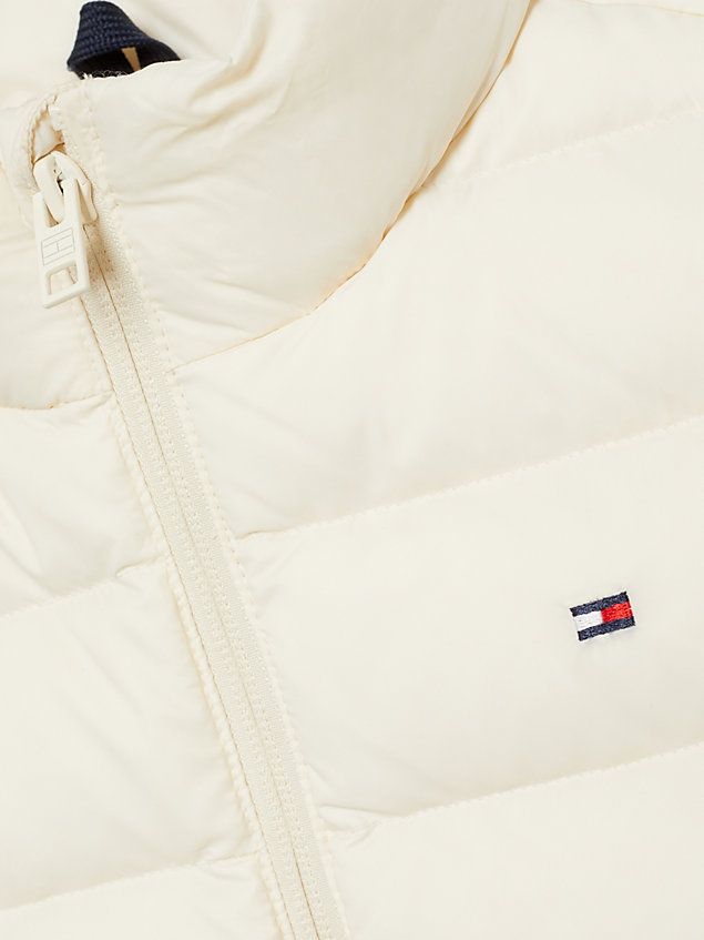 beige essential flag padded vest for kids unisex tommy hilfiger