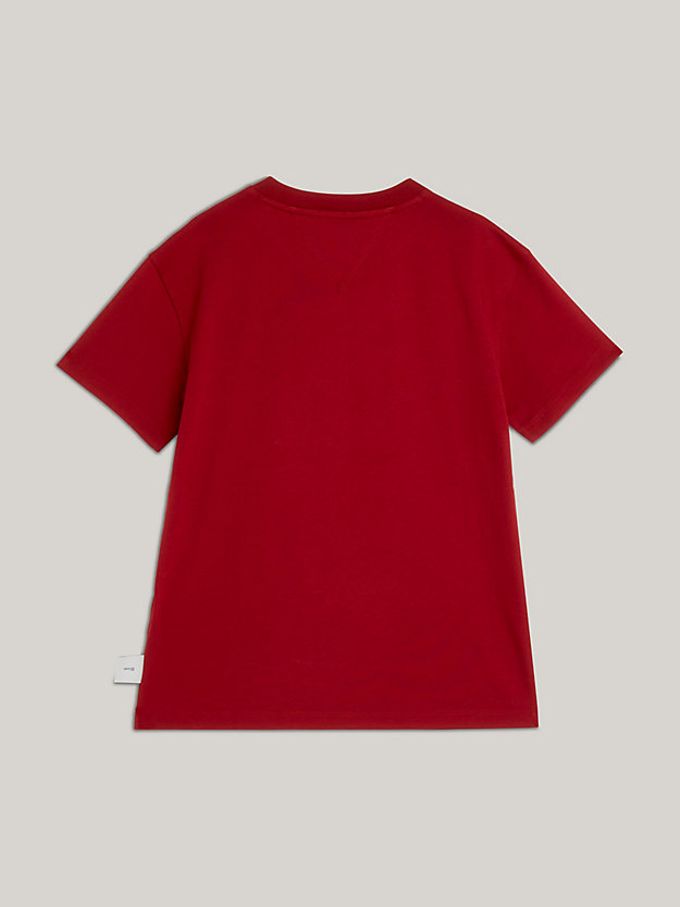 rot disney x tommy genderneutrales relaxed fit t-shirt mit patch für maedchen - tommy hilfiger