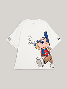 white disney x tommy oversized dual gender t-shirt for girls tommy hilfiger