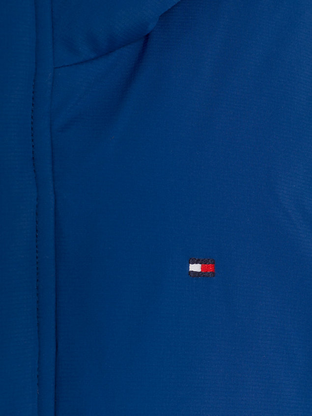 blue uniseks gewatteerd jack met capuchon en logo voor kids unisex - tommy hilfiger