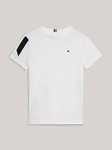 white logo dual gender jersey t-shirt for kids unisex tommy hilfiger