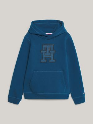 TH Monogram Dual Gender Flex Fleece Hoody | BLUE | Tommy Hilfiger