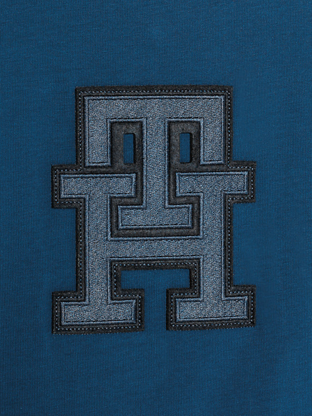 blue th monogram genderneutrales jersey-t-shirt für kids unisex - tommy hilfiger