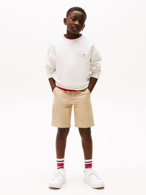 white flag embroidery sweatshirt for kids unisex tommy hilfiger