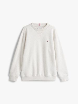 felpa con bandierina ricamata bianco da unisex bambino tommy hilfiger