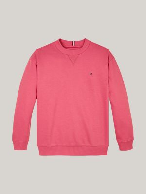 felpa con bandierina ricamata rosa da unisex bambino tommy hilfiger