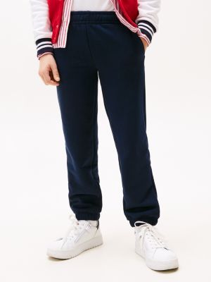 joggers con bandierina ricamata blu da unisex bambino tommy hilfiger