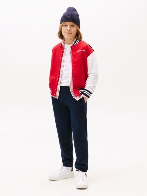 blue jogger met geborduurde vlag voor kinderen unisex - tommy hilfiger