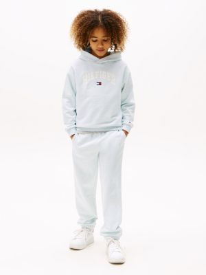 blue joggery z wyhaftowaną flagą dla unisex dla dzieci - tommy hilfiger