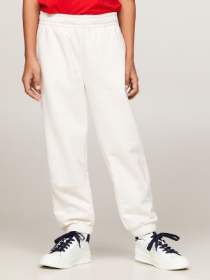 WHITE Basic cuffed joggers, Womens Joggers