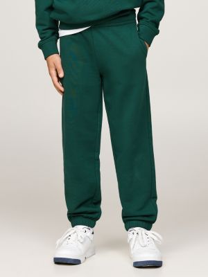 joggers con bandierina ricamata green da unisex bambino tommy hilfiger