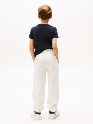 white flag embroidery joggers for kids unisex tommy hilfiger