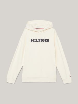 | Tommy Beige Hoodie Logo Hilfiger | Monotype Hilfiger mit