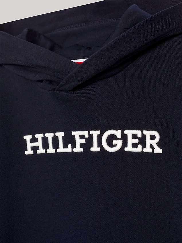 blue hilfiger monotype logo hoody for kids unisex tommy hilfiger