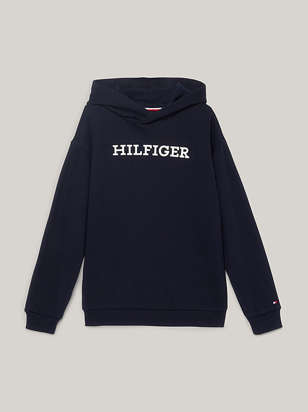 blue hilfiger monotype hoodie mit logo für kids unisex - tommy hilfiger