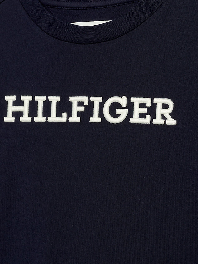 blue hilfiger monotype archive fit t-shirt for kids unisex tommy hilfiger