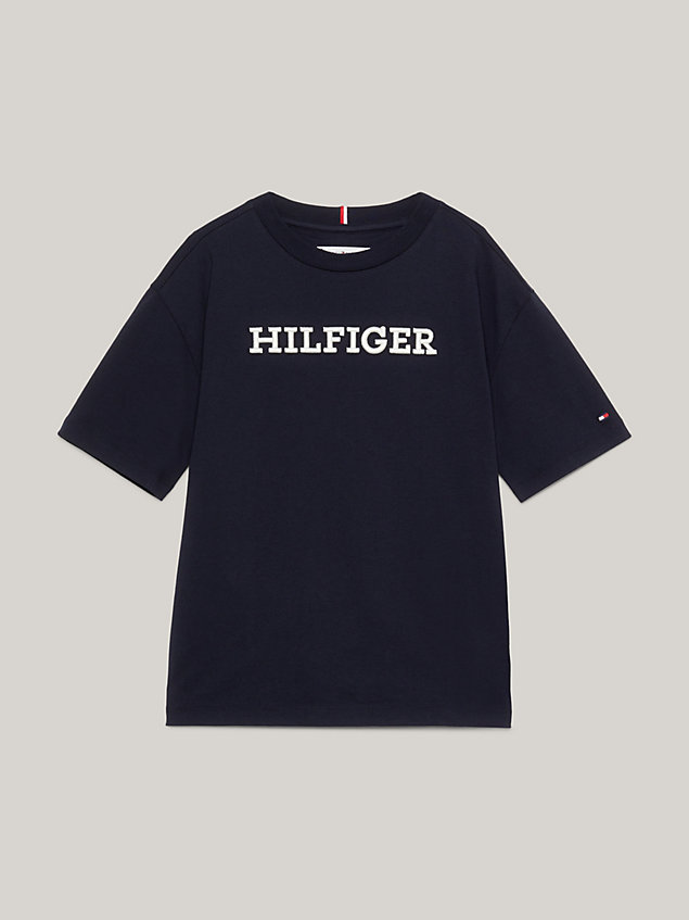 blue hilfiger monotype archive fit t-shirt for kids unisex tommy hilfiger