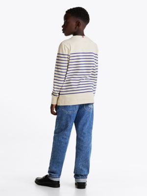 multi stripe long sleeve t-shirt for kids gender inclusive tommy hilfiger