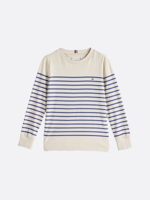 t-shirt a maniche lunghe e righe all over multicolore da gender-inclusive bambini tommy hilfiger