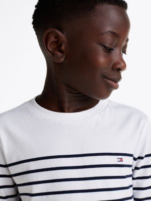 multi stripe long sleeve t-shirt for kids gender inclusive tommy hilfiger