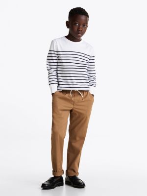 multi stripe long sleeve t-shirt for kids gender inclusive tommy hilfiger