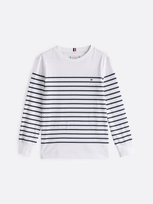 multi stripe long sleeve t-shirt for kids gender inclusive tommy hilfiger