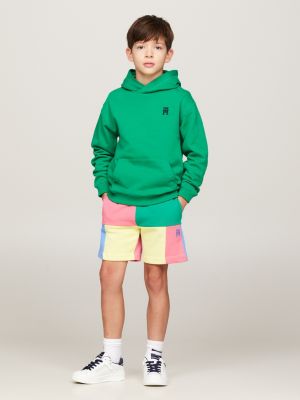 green th monogram hoodie mit stickerei für unisex kinder - tommy hilfiger