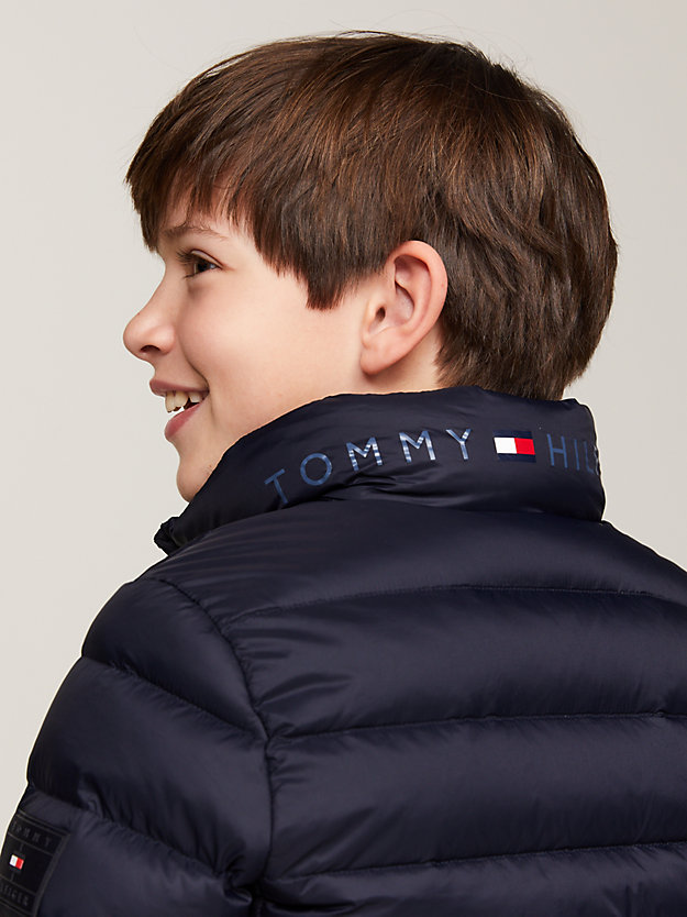 Essential Lightweight Down Fitted Puffer Jacket | Blue | Tommy Hilfiger