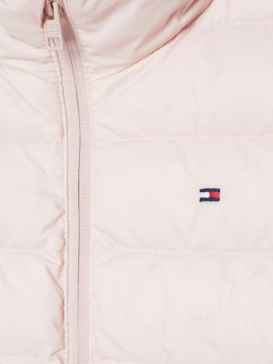 Essential Lightweight Down Fitted Puffer Jacket Pink Tommy