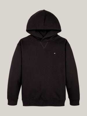 Hoodie met geborduurde vlag Zwart Tommy Hilfiger