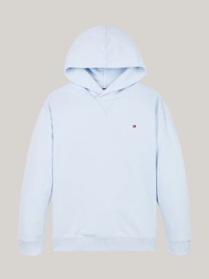 blau hoodie mit flag-stickerei für gender-inclusive kinder - tommy hilfiger