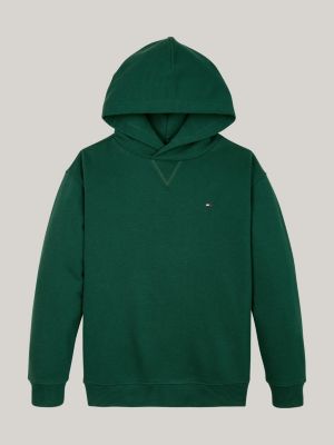 sudadera con capucha y logo bordado verde de diseño inclusivo infantil tommy hilfiger