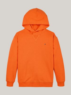 orange hoodie mit flag-stickerei für gender-inclusive kinder - tommy hilfiger