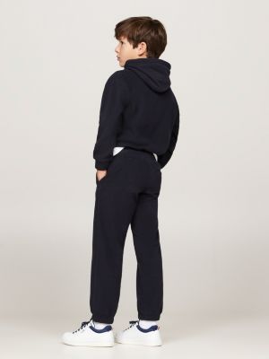 blau hilfiger monotype fleece-jogginghose für gender-inclusive kinder - tommy hilfiger