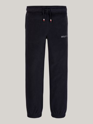 blue hilfiger monotype polar fleece joggers for kids gender inclusive tommy hilfiger