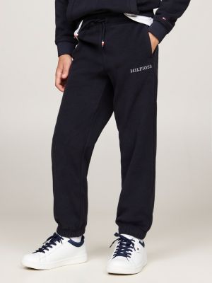 jogging en polaire hilfiger monotype bleu pour enfants genre inclusif tommy hilfiger