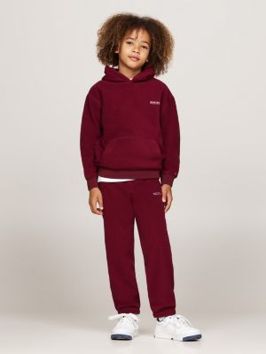 joggers hilfiger monotype in pile rosa da gender-inclusive bambini tommy hilfiger